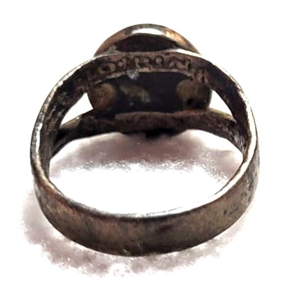 Vtg Operculum Shell Ring Warm Brown Cat’s Eye Shiva Antique Bronze Oval Band 8.5 - Picture 6 of 9